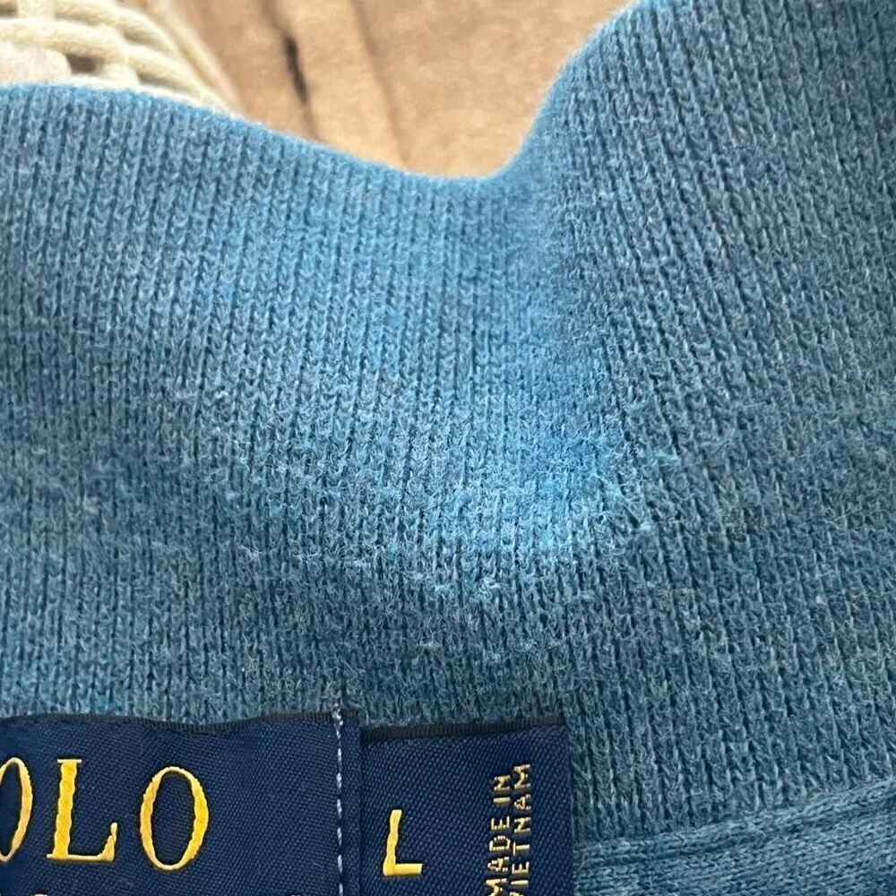 Polo Ralph Lauren blue quarter-zip pullover men cotton large